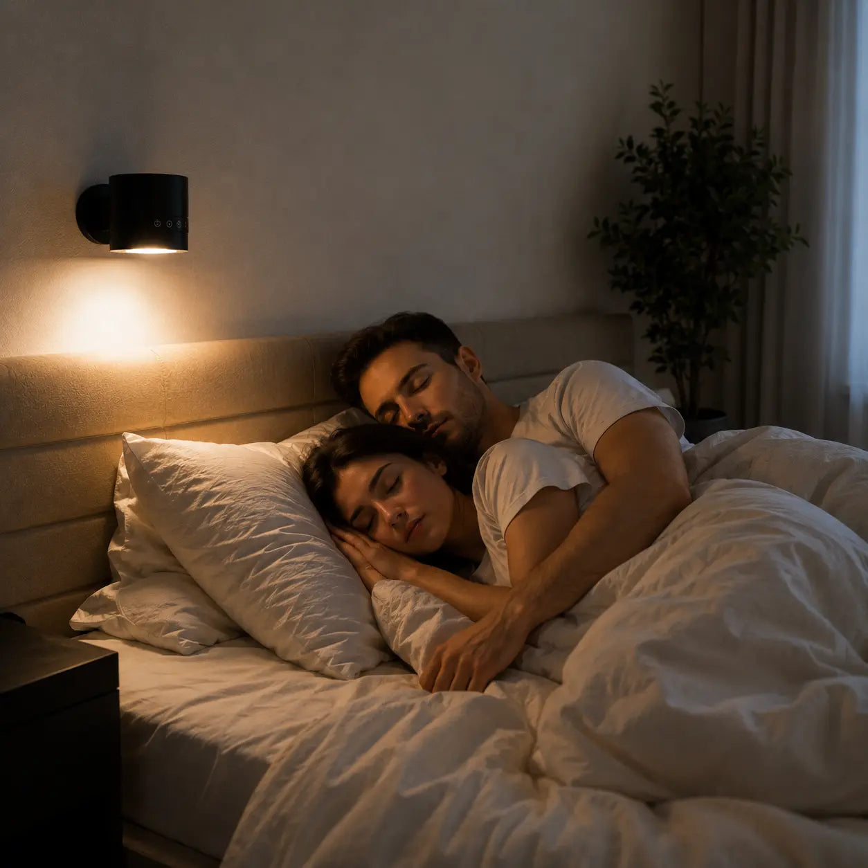 Veyra magnetic wall light adding soft warm bedside light for a calm evening routine