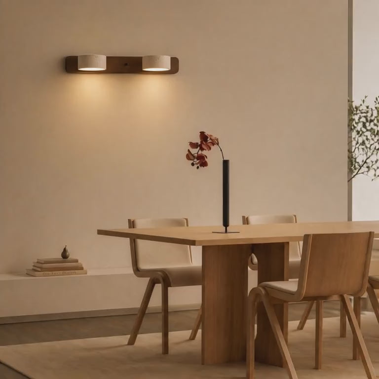 Load video: Oren Travertine Wall Light – Quiet Warmth for Calm Interior Spaces