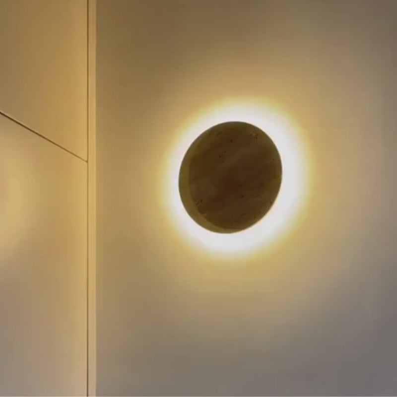 Load video: Verno Cave Stone Wall Light – Quiet Warmth for Bedside &amp; Bedroom