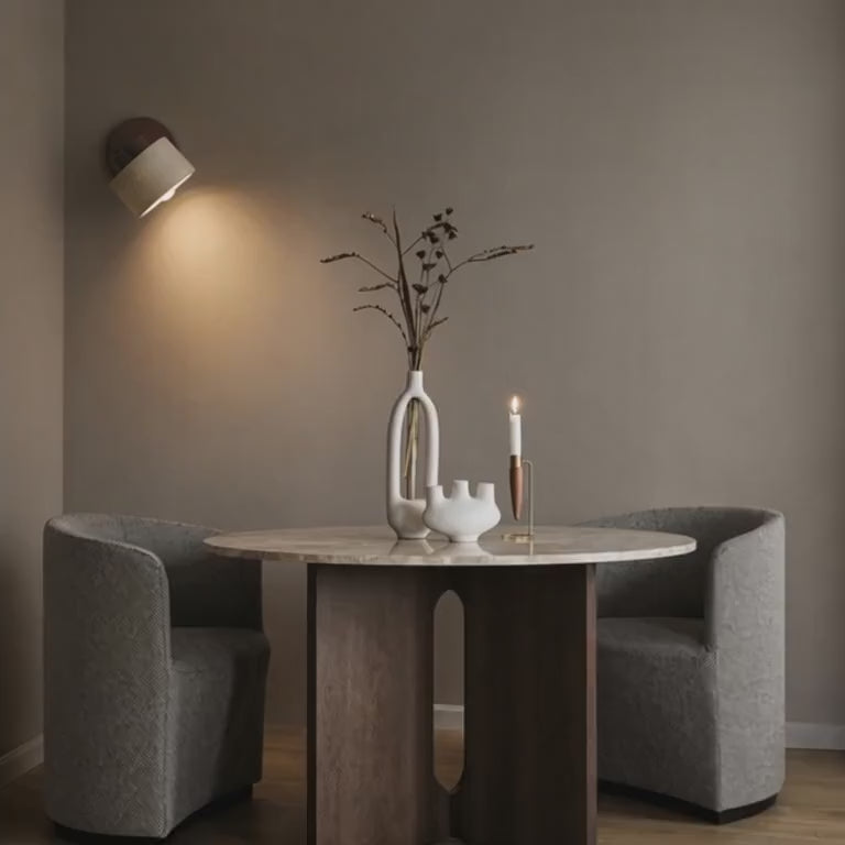 Load video: Velor Cave Stone Wall Light – Quiet Warmth for Bedside &amp; Bedroom